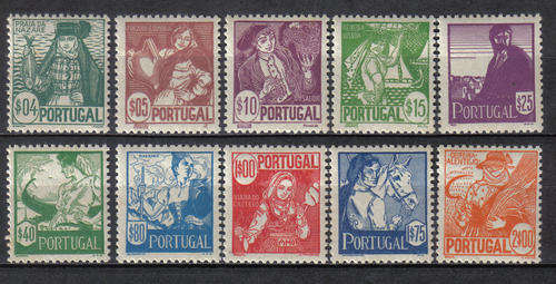 PORTUGAL 1941 ISSUE Mi#632/41 COSTUMES FULL SET MINT** C/V R2,330.00 DIFFICULT LOOK BELOW