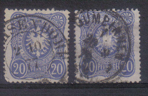 GERMNY 1875 ISSUES Mi#34a&b F.U.DIFFICULT STAMP C/V R725.00 LOOK SCAN X2