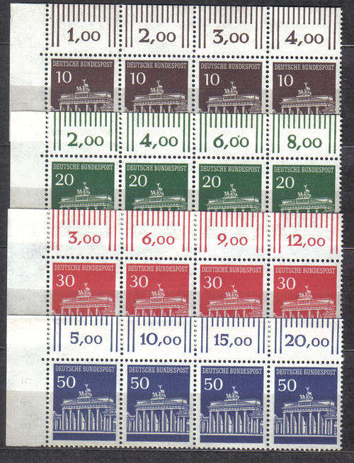 GERMANY DBR 1966 ISSUES MINT** SHORT SET TOP MARGIN PAIRS DIFFICULT C/V R????.00 LOOK SCAN X2