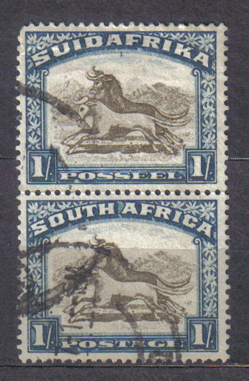 SOUTH AFRICA 1930 ISSUE SACC#49b VARTICAL PAIR F.U. VARIETY C/V R????00 LOOK BELOW
