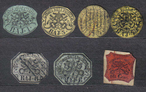 ITALY 1852 CLASSIC ISSUE F.U. PAPAL STATES C/V R8,000.00+- LOOK SCAN.