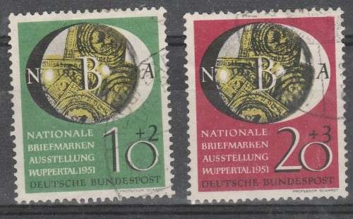 GERMANY BUNDESREPUBLIC 1951 ISSUE Mi#142/42 FULL SET F.U. C/V R1,800.00 LOOK SCAN