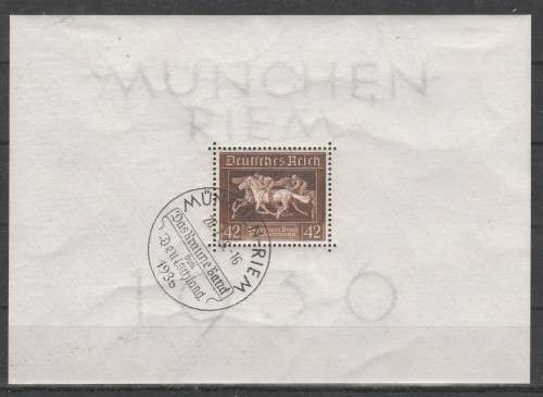 GERMAN REICH 1936 ISSUE Mi#BLK 4 SUPERB F.U. RACE HORSES C/V R300.00  LOOK SCAN