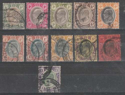 TRANSVAAL 1904 ISSUE SACC#266/78 MISSING 2d & 2 1/2d F.U. C/V R1,720.00 LOOK SCAN.