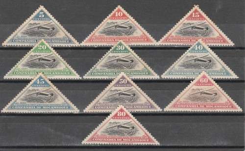 MOZAMBIQUE 1935 ISSUE Mi#176/185 FULL SET MINT* BLANTYREl-BEIRA SALISBURY AIR SERVICE  LOOK SCAN