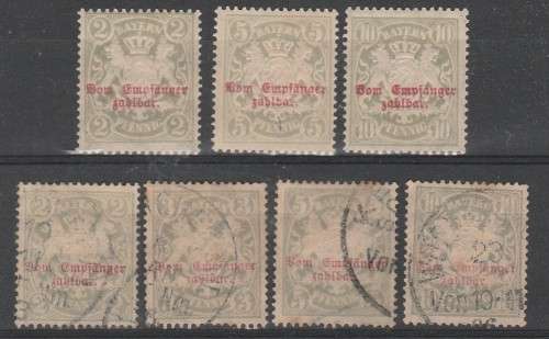 GERMAN CLASSIC STATES BAVARIA SELECTION PORTOMARKEN MINT* & F.U. LOOK SCAN