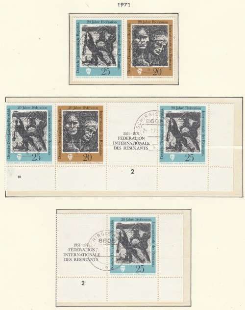 GERMANY D.D.R. 1971 ISSUE Mi#1680/81 COMPLETE SETENANT PAIRS F.U. DIFFICULT C/V R575.00 LOOK SCAN 2