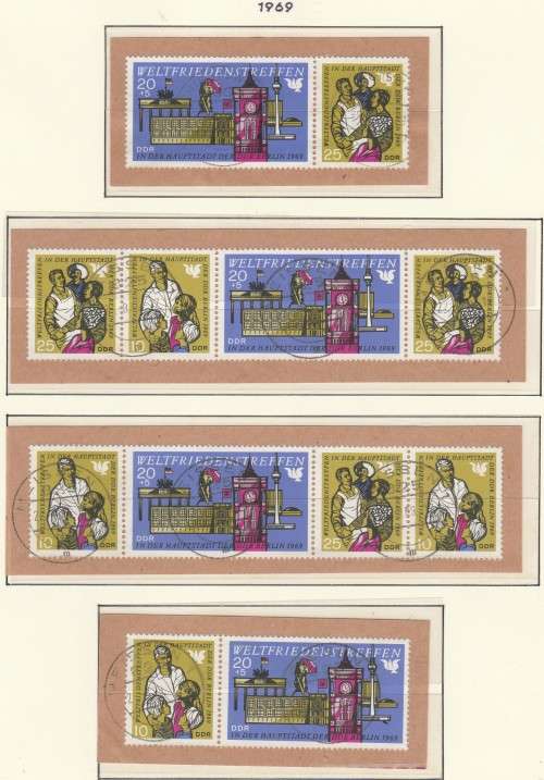 GERMANY D.D.R. 1969 ISSUE Mi#1478/80 COMPLETE SETENANT PAIRS F.U. DIFFICULT C/V R1,780.00 LOOK SCAN
