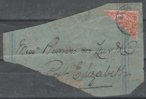TRANSVAAL 1885 ISSUE SACC#179 BISECT ON LARGE PIECE SCARCE C/V R?????LOOK SCAN