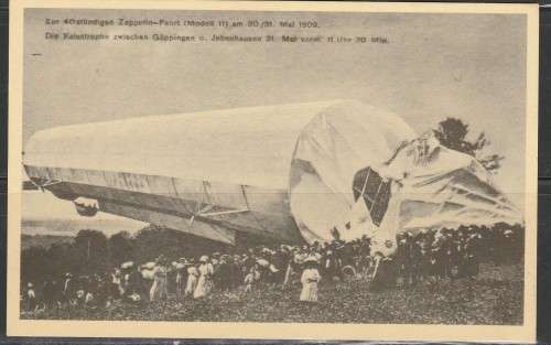 ZEPPELIN HAD A CRSH NOSE REAL PHOTO MINT POST CARD LOOK SCAN X 2