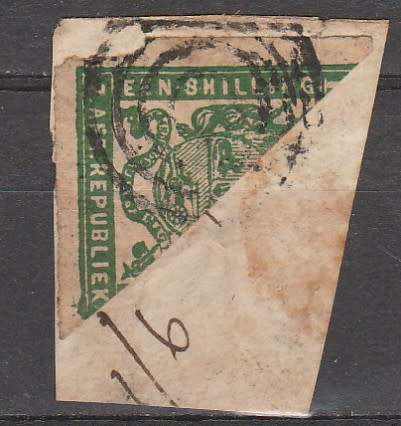 TRANSVAAL EARLY BISECT OF 1s ON PIECE RARE/SCARCE C/V R????.00 LOOK SCAN