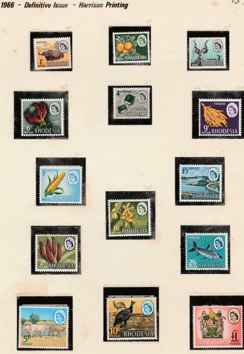 RHODESIA 1966 ISSUE SACC#131/44 FULL SET MINT** HARRISON PRINTING LOOK SCAN