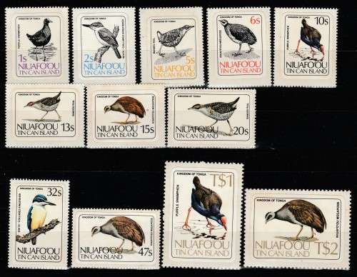 NIUAFOOU TIN CAN ISLAND (TONGA) SHORT SET BIRDS PEAL & STICK MINT** SCARCE C/V R1,100.00 LOOK SCAN