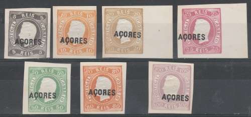 PORTUGAL COLONIES AZORES 1868 ISSUE SHORT SET OF OVERPRINTS FORGERIES IF GOOD C/VR229,000.00 READ