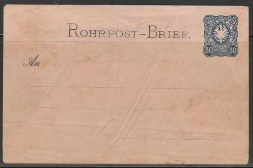 GERMAN REICH 1882 POSTAL STATIONERY `ROHRPOST BRIEF` MINT LOOK SCANS X 2
