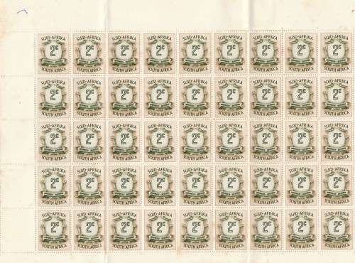 SOUTH AFRICA FULL SHEET 2c REVENUES MINT LOOK SCAN X 2