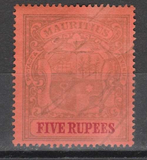 MAURITIUS 1902 ISSUE SG#55 F.U. REVENUE POSSIBLE C/VR3,680.00 LOOK SCAN