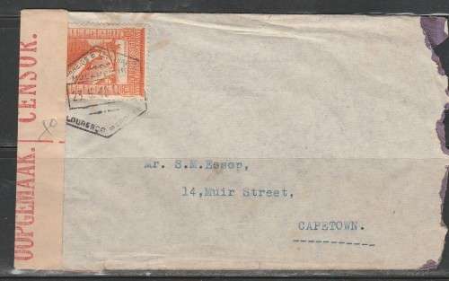 MOZAMBIQUE TO SOUTH AFRICA CENSOR COVER LOOK SCAN X 2