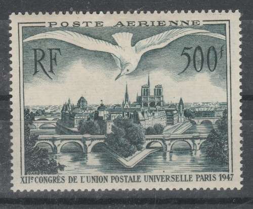 FRANCE 1947 ISSUE Mi#782 MINT* AIR MAIL C/VR1,250.00 LOOK SCAN X 2