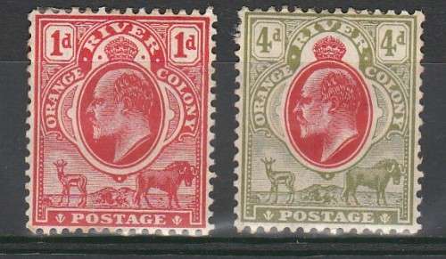 ORANGE FREE STATE 1905 ISSUE MINT* SELECTION SACC#94,95  LOOK SCAN X 2