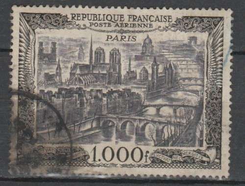 FRANCE 1949 ISSUE Mi#865 USED AIR MAIL C/VR???? LOOK SCAN X 2