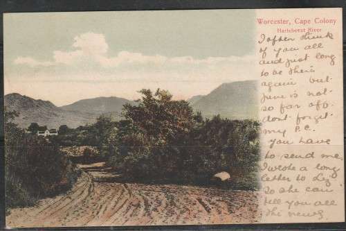 PICTURE POST CARD F.U. HARTEBEEST RIVER WORCESTER CAPE LOOK SCAN X 2