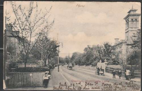 A LOVELY F.U. POST CARD CLAPHAM NIGHTINGALE LANE MAILED G.B. SEA POINT CAPE LOOK SCAN X 2