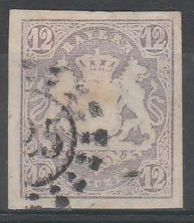 BAVARIA 1867 ISSUE Mi#18 F.U. IMPERF SIGNED C/VR2,050.00 LOOK SCAN X 2