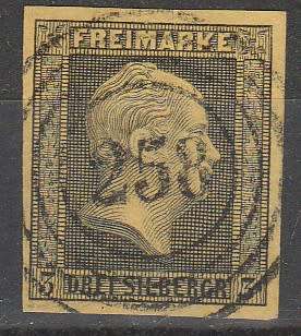 GERMAN STATES PRUSSIA 1850 ISSUE Mi#4b F.U.  C/VR730.00 LOOK SCAN X 2