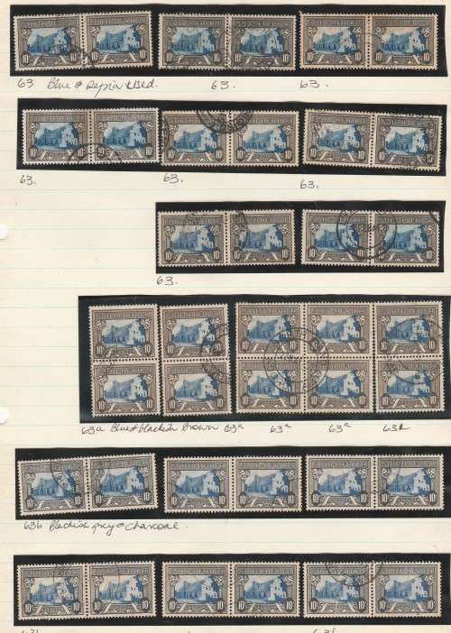 SOUTH AFRICFA SACC 63 SELECTION AS SHOWN IN PAIRS MINT AND F.U. LOOK SCAN