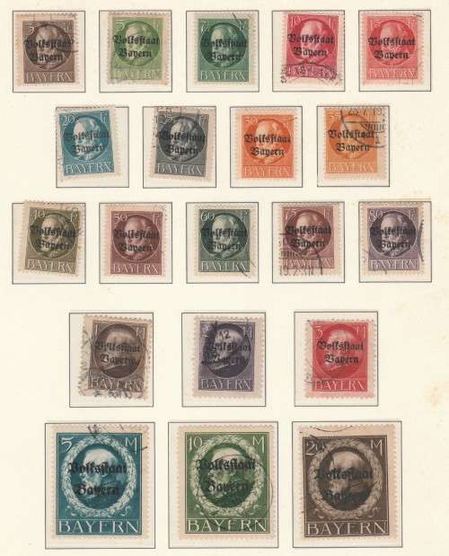 BAVARIA 1919 ISSUE FULL SET F.U. Mi#116IIA/133IA C/VR9,490.00 LOOK SCAN