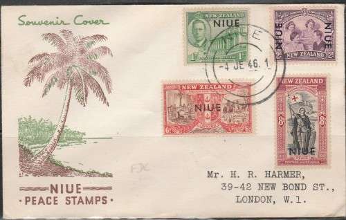NIUE 1946 F.D.C PEACE SET LOOK SCAN