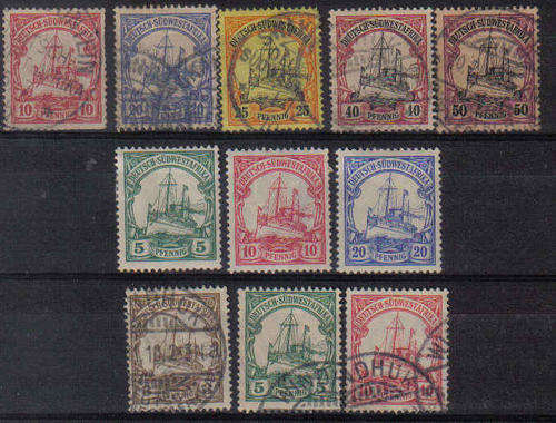SOUTH WEST AFRICA GERMAN OCCUPATION SHIPS LOOK SELECTION.