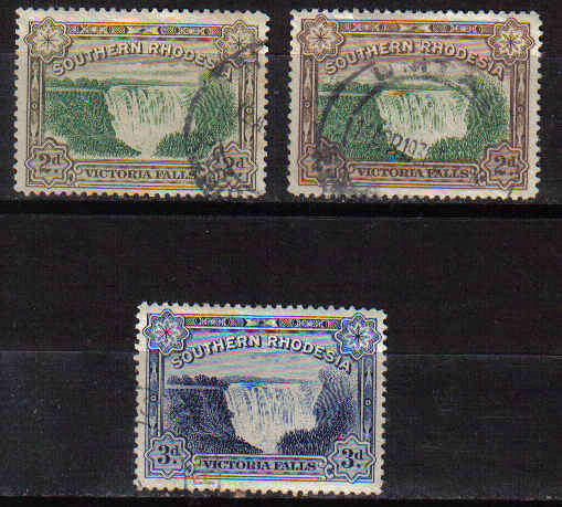 SOUTHERN RHODESIA 1932 SET COLOUR VARIETY F.U. RARE FIND MUST HAVE!!LOOK SCAN