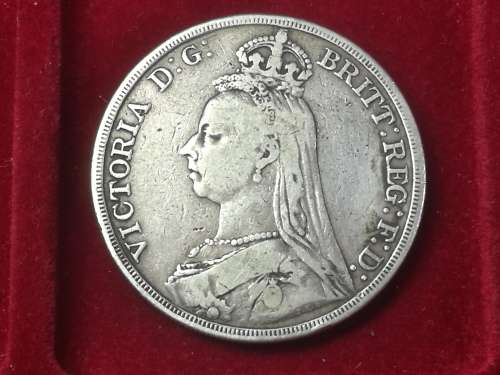 1888 BRITISH CROWN in XF45 condition . LOW mintage only 132000 . collectors coin .