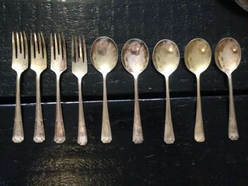 VINTAGE EPNS CAKE FORKS AND SPOONS