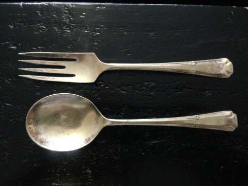 VINTAGE EPNS CAKE FORKS AND SPOONS