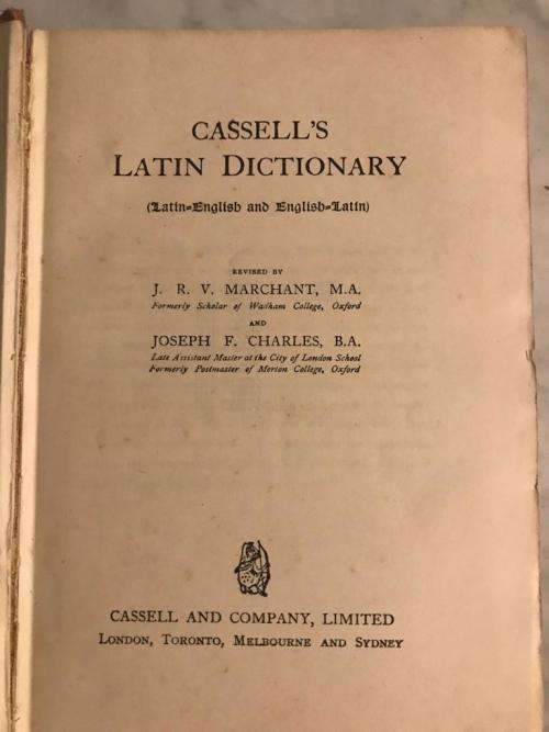 1934 Antique Cassell's Latin Dictionary
