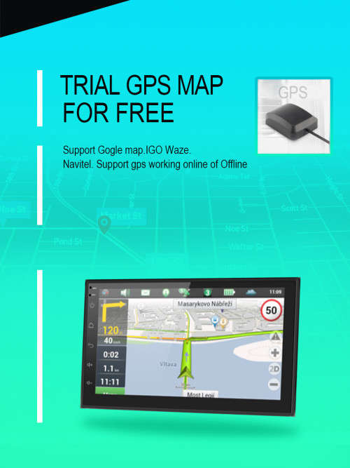 7200C 2 Din Android 8.1 GPS Navigation Car Radio Car Stereo 7" Wifi Bluetooth Universal Car