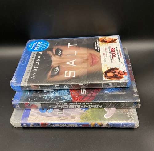 COMBO!!!THE AMAZING SPIDER-MAN/SALT/THE SMURFS IN 3D ( BLUERAY & 3D)Pack of 3.COMBO!!!