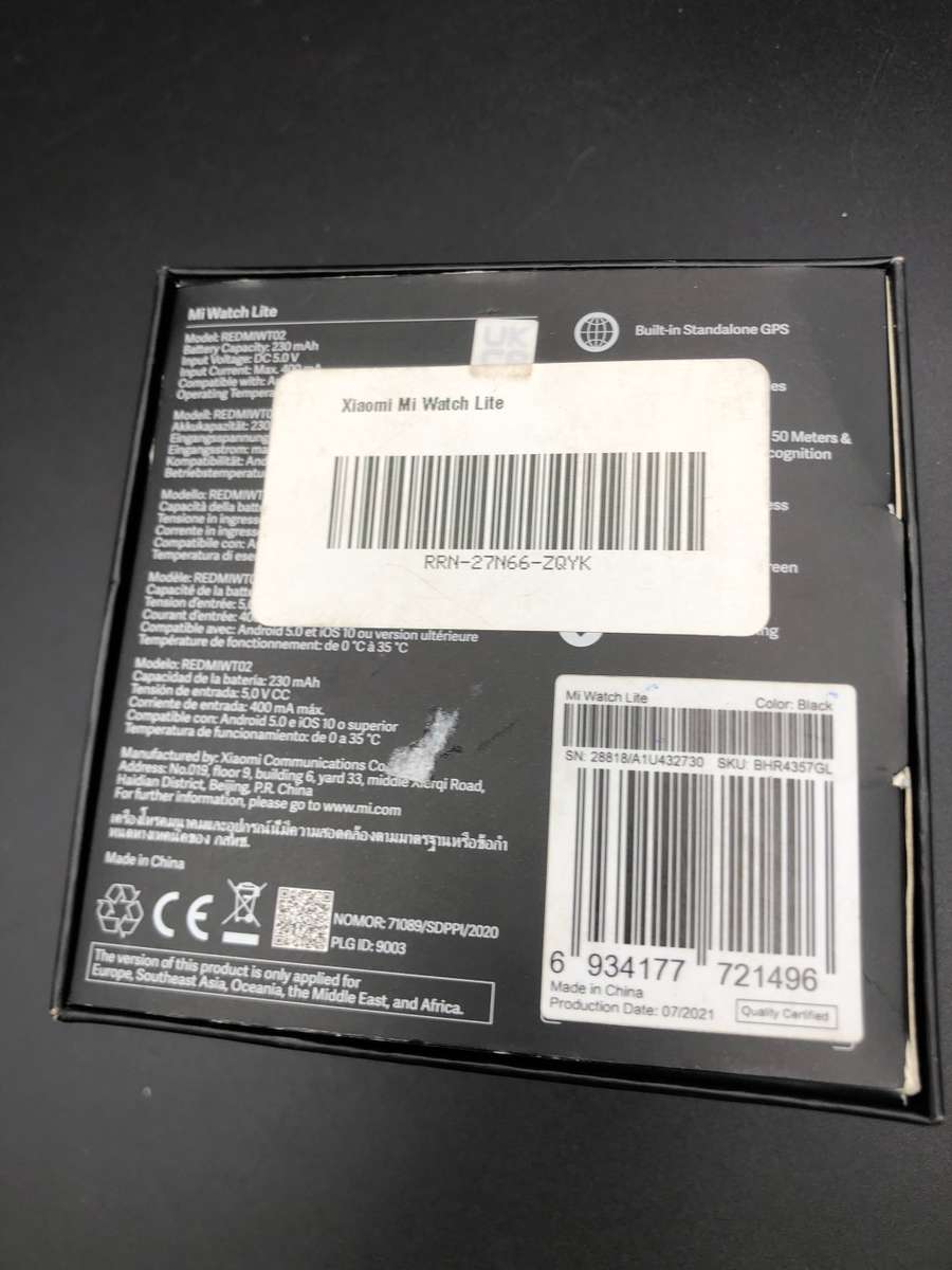 Xiaomi Mi Watch Lite Smartwatch - Black(tinny lines on screen)