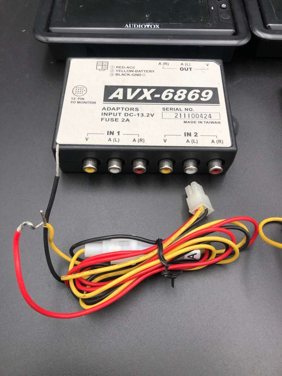 Set of 2 Audiovox LCM5620PKG 5 inch. Headrest Monitors