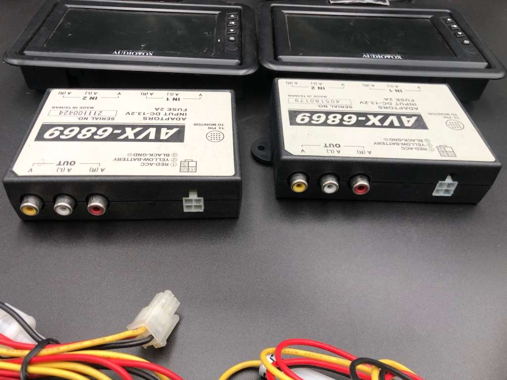 Set of 2 Audiovox LCM5620PKG 5 inch. Headrest Monitors