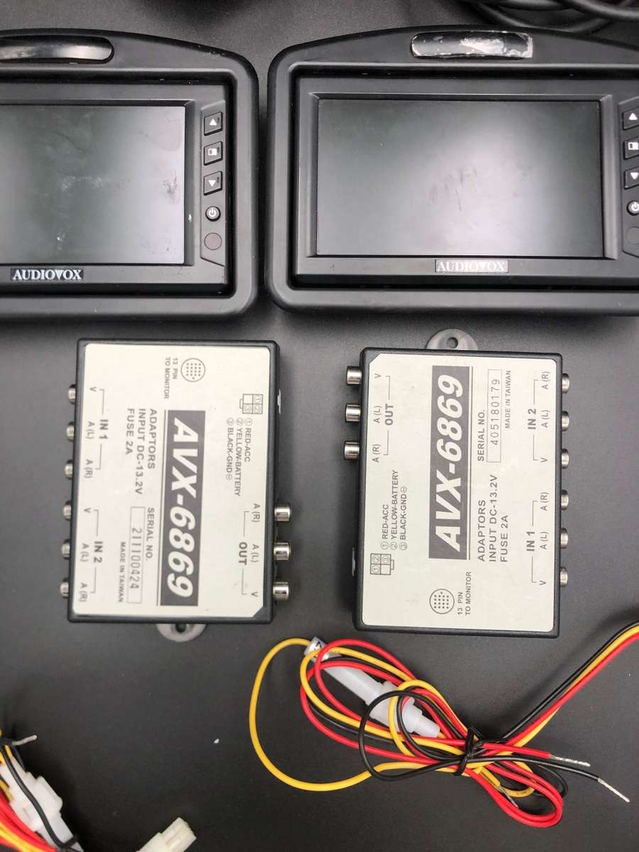 Set of 2 Audiovox LCM5620PKG 5 inch. Headrest Monitors