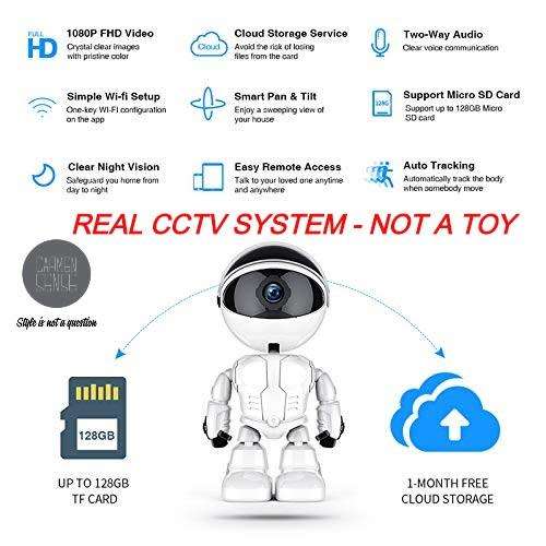 CCTV wifi real time home security system robot - 2 way audio, night vision, motion detect alarm