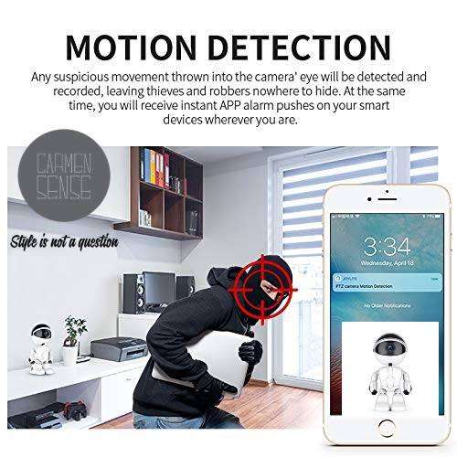 CCTV wifi real time home security system robot - 2 way audio, night vision, motion detect alarm