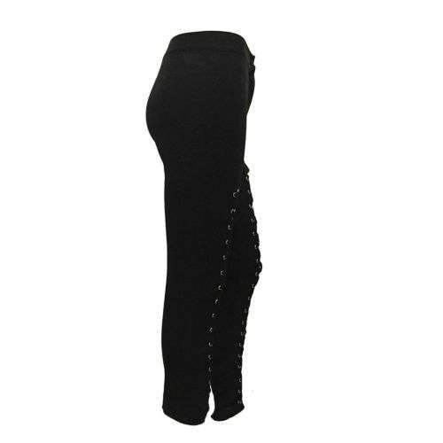 Black lace up trousers - size medium to large