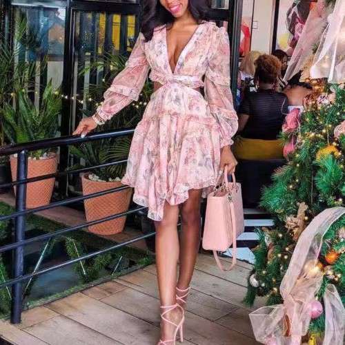 Bohemian flair ruffle pastel dresss