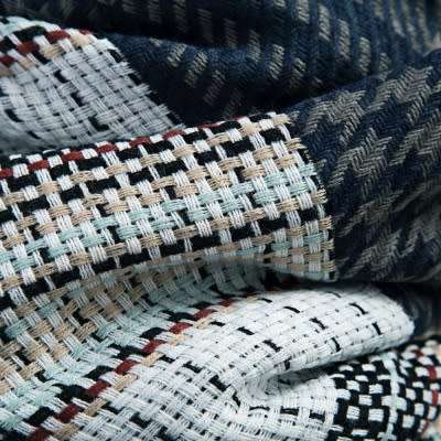 Double grid block over size scarf - Grey and blue Gorgeous unique double face scarf 1.3 m long x 1m