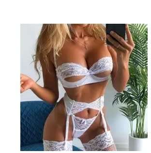 Peek a boo 4 piece lingerie sets